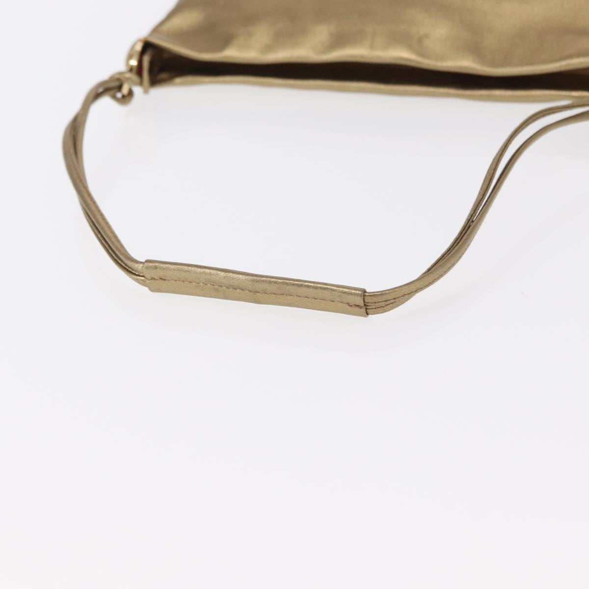 Salvatore Ferragamo Gancini Shoulder Bag Leather Black Gold Auth 153958