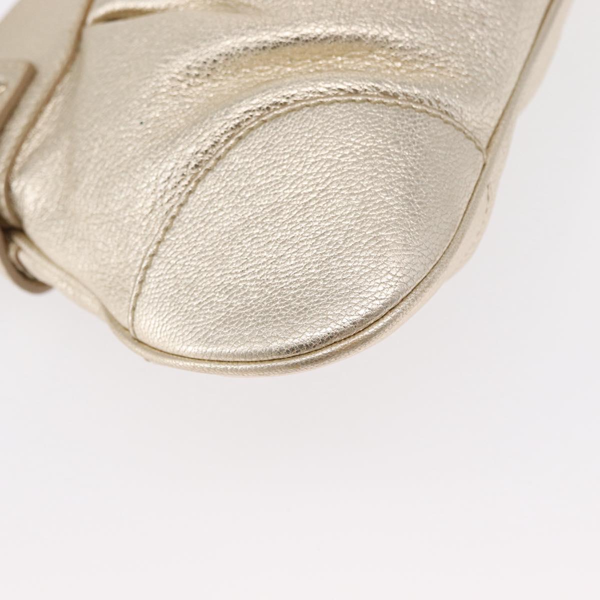 Salvatore Ferragamo Gancini Shoulder Bag Leather Gold Auth 153960