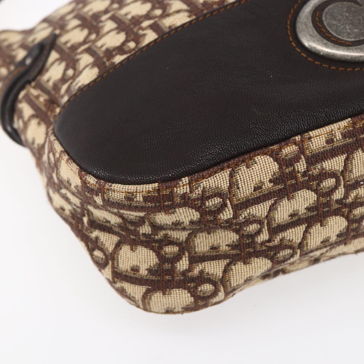 Christian Dior Trotter Canvas Shoulder Bag Brown Auth 153966V