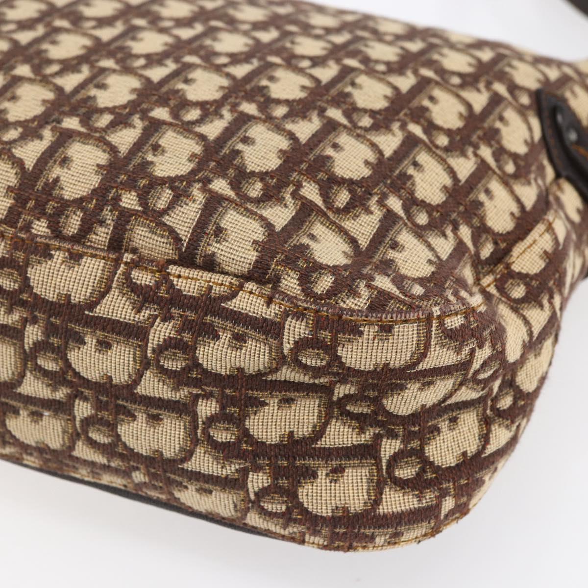 Christian Dior Trotter Canvas Shoulder Bag Brown Auth 153966V