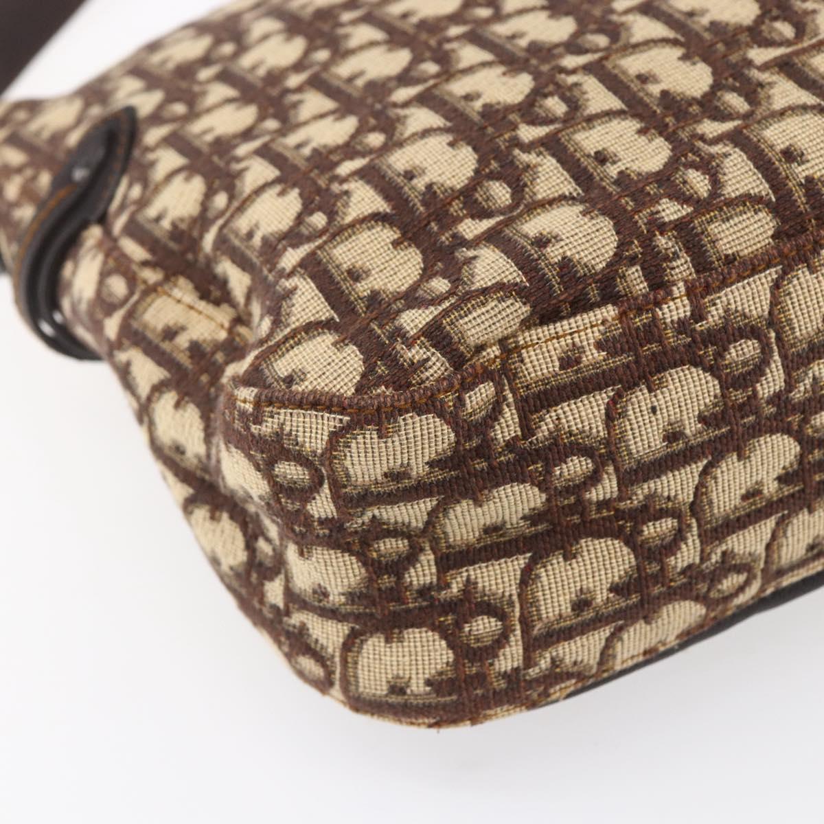 Christian Dior Trotter Canvas Shoulder Bag Brown Auth 153966V