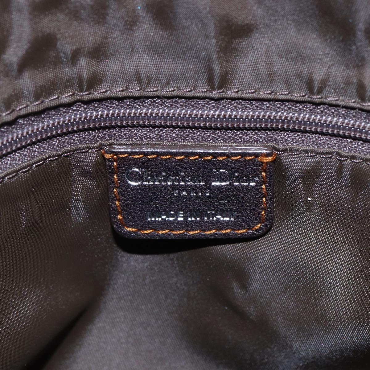 Christian Dior Trotter Canvas Shoulder Bag Brown Auth 153966V