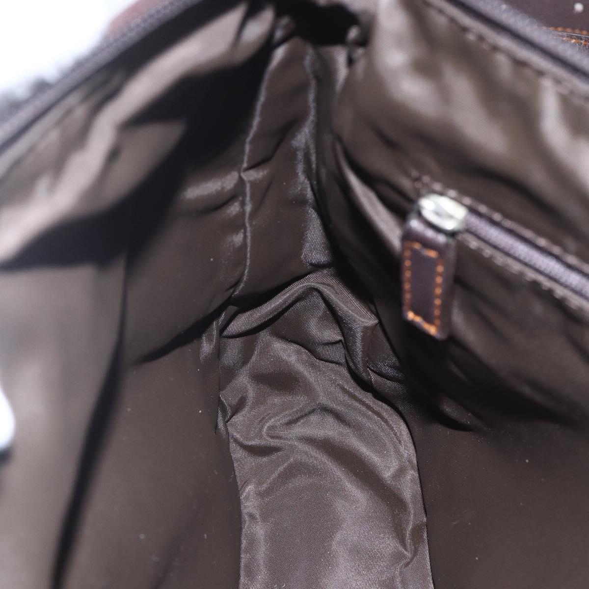 Christian Dior Trotter Canvas Shoulder Bag Brown Auth 153966V