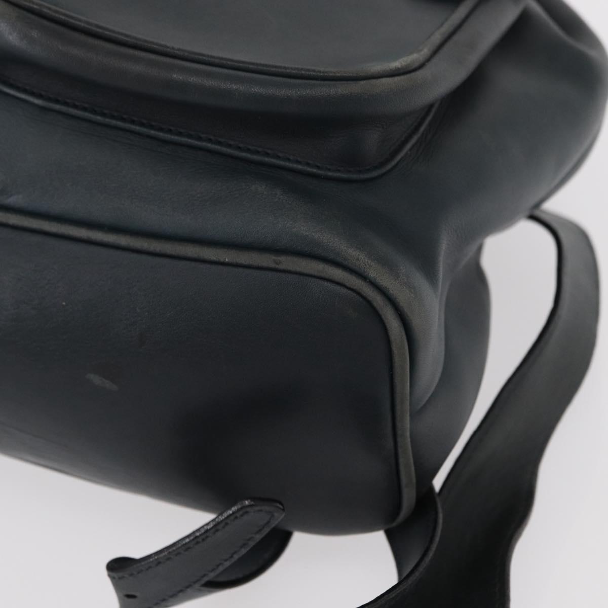 GUCCI Bamboo Backpack Leather Black Gold 003 58 0016 Auth 153971