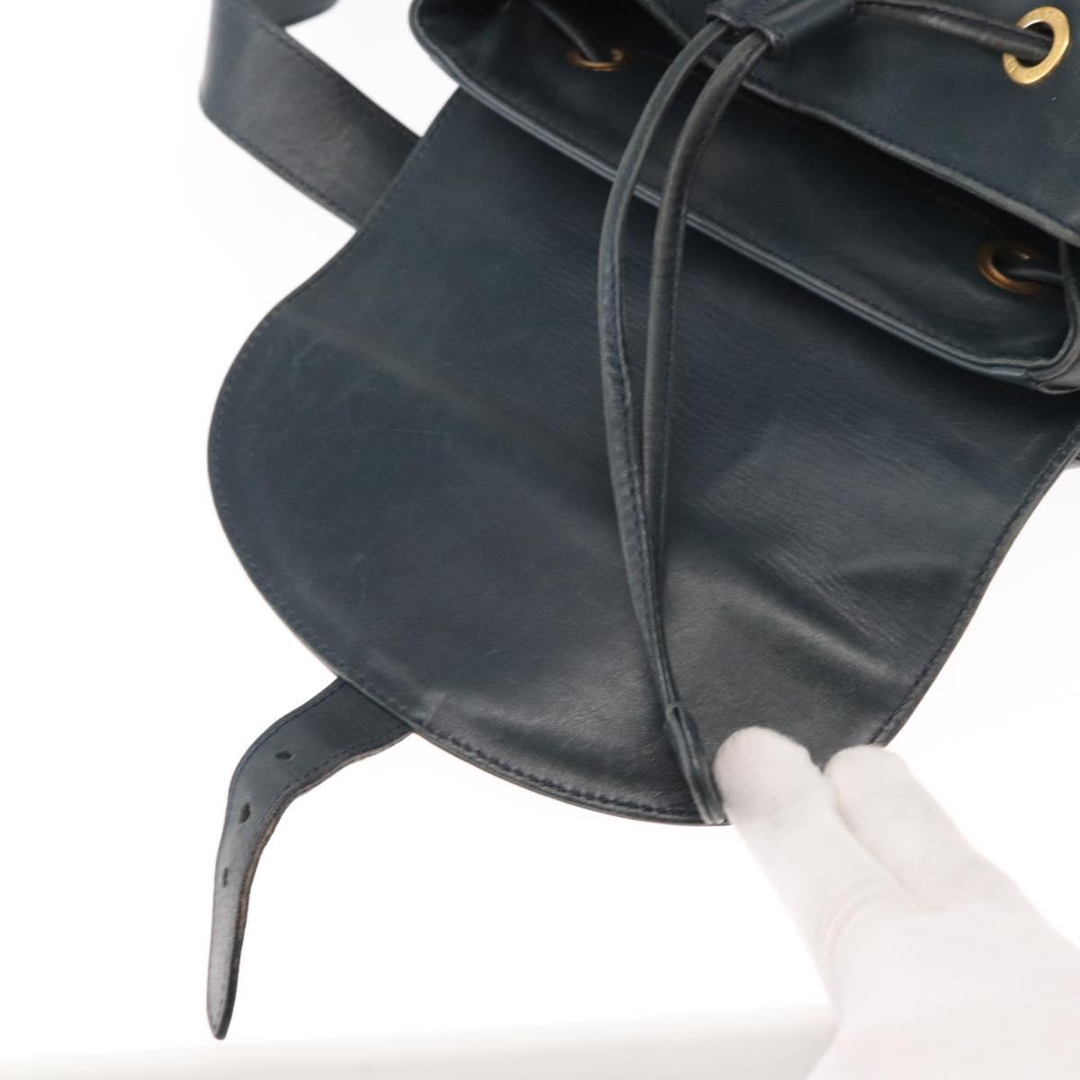 GUCCI Bamboo Backpack Leather Black Gold 003 58 0016 Auth 153971