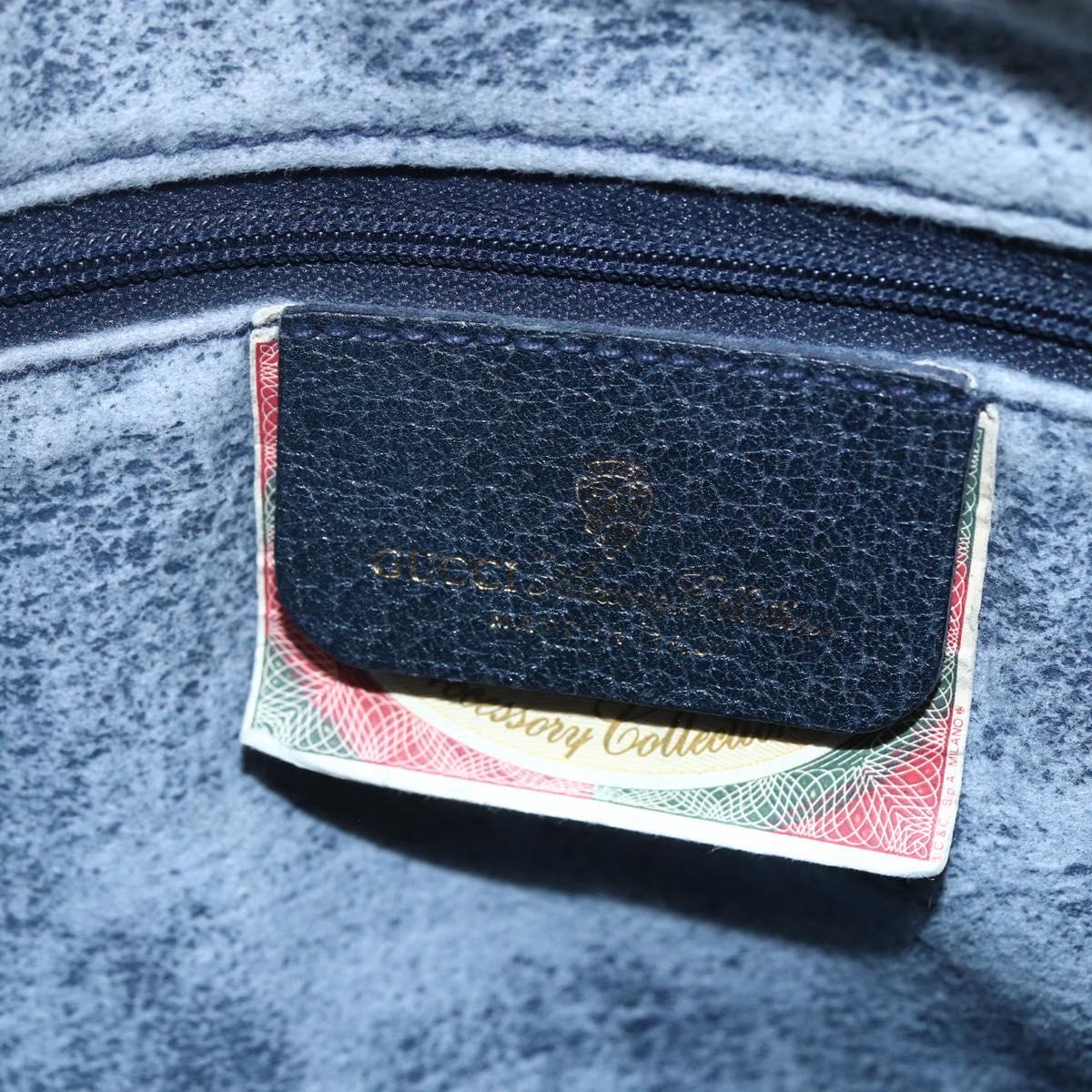 GUCCI GG Supreme Sherry Line Shoulder Bag PVC Navy Gold 904 02 063 Auth 153974