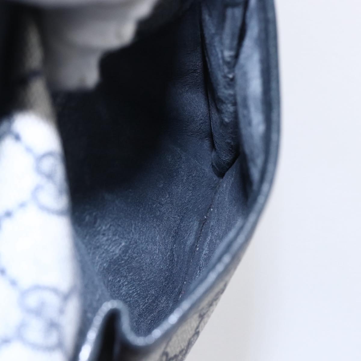 GUCCI GG Supreme Sherry Line Shoulder Bag PVC Navy Gold 904 02 063 Auth 153974