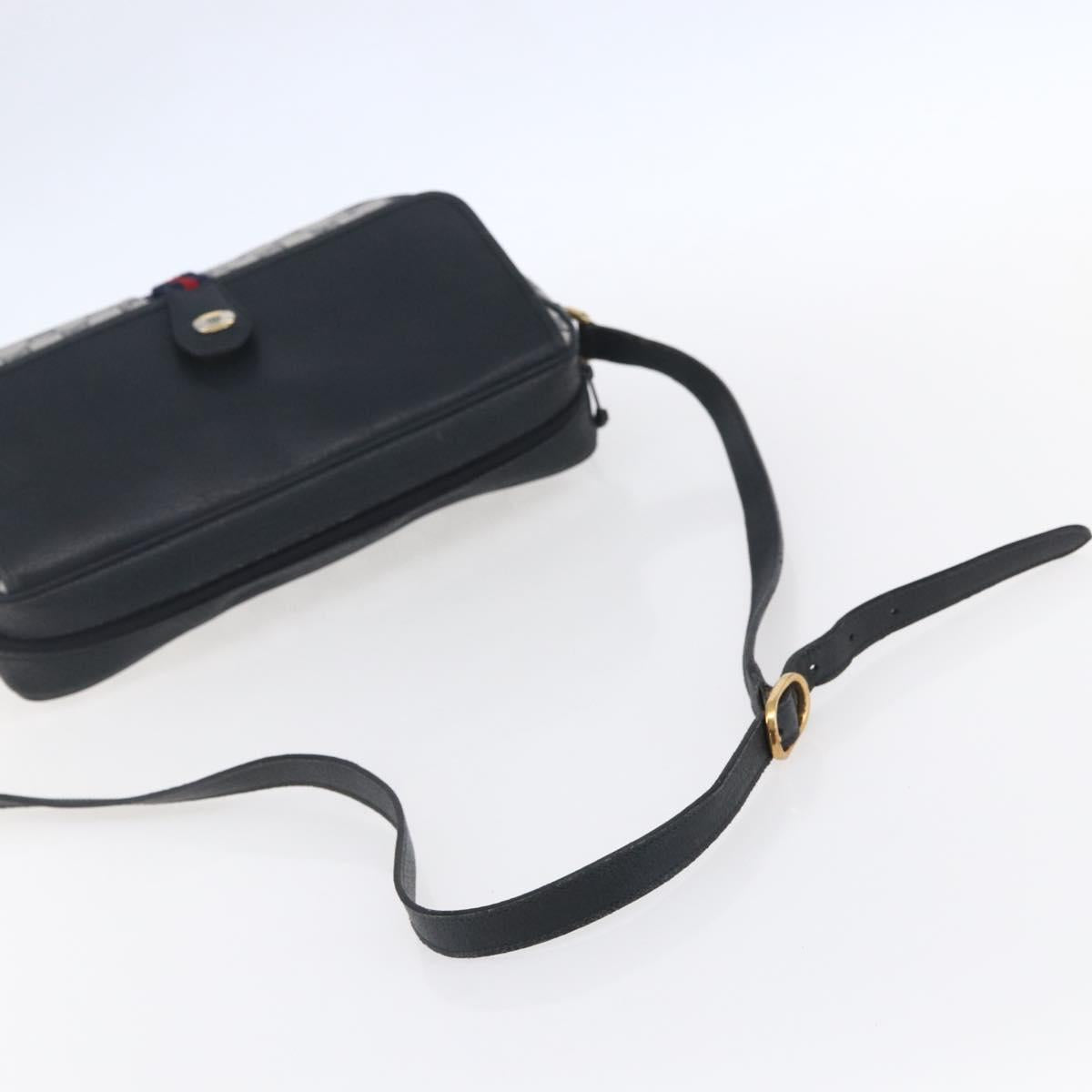 GUCCI GG Supreme Sherry Line Shoulder Bag PVC Navy Gold 904 02 063 Auth 153974