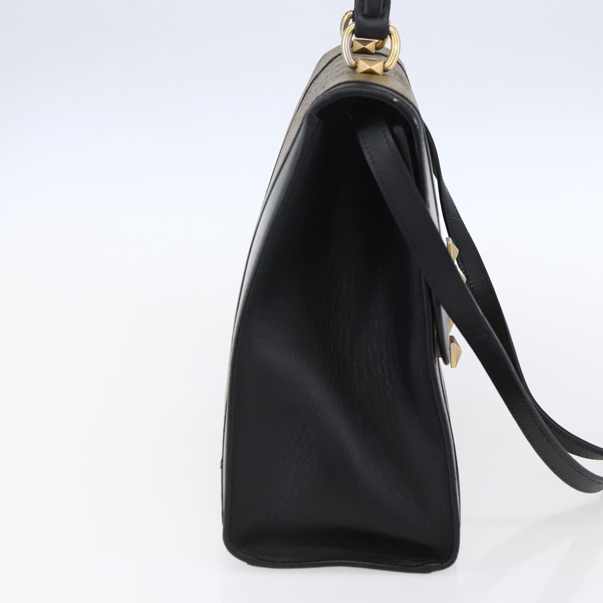 GUCCI GG Supreme Cat Head Hand Bag PVC 2way Beige Gold 476435 Auth 153975