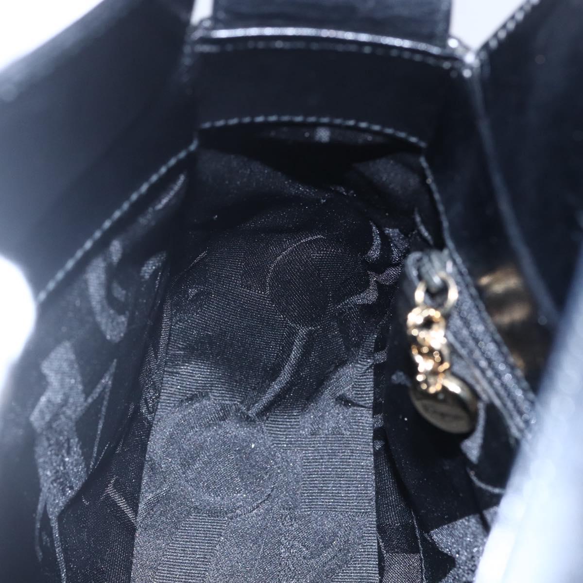 Salvatore Ferragamo Gancini Shoulder Bag Leather Black Gold Auth 153976