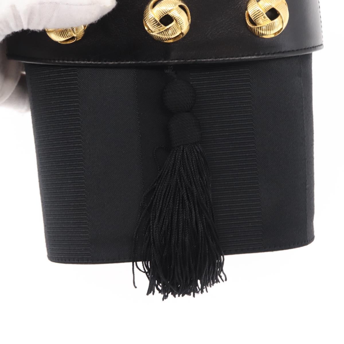 Salvatore Ferragamo Shoulder Bag Nylon Black Gold Auth 153979