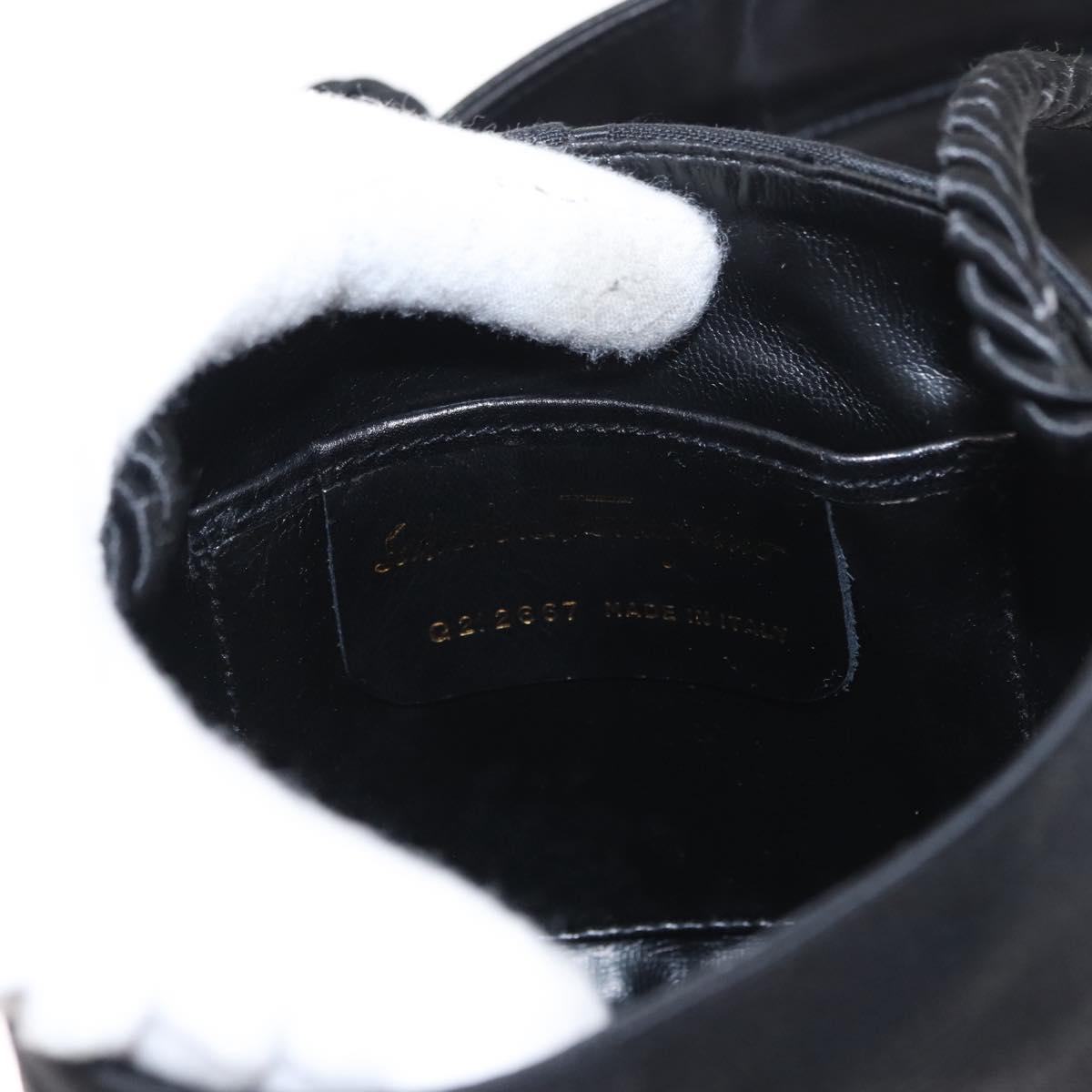 Salvatore Ferragamo Shoulder Bag Nylon Black Gold Auth 153979