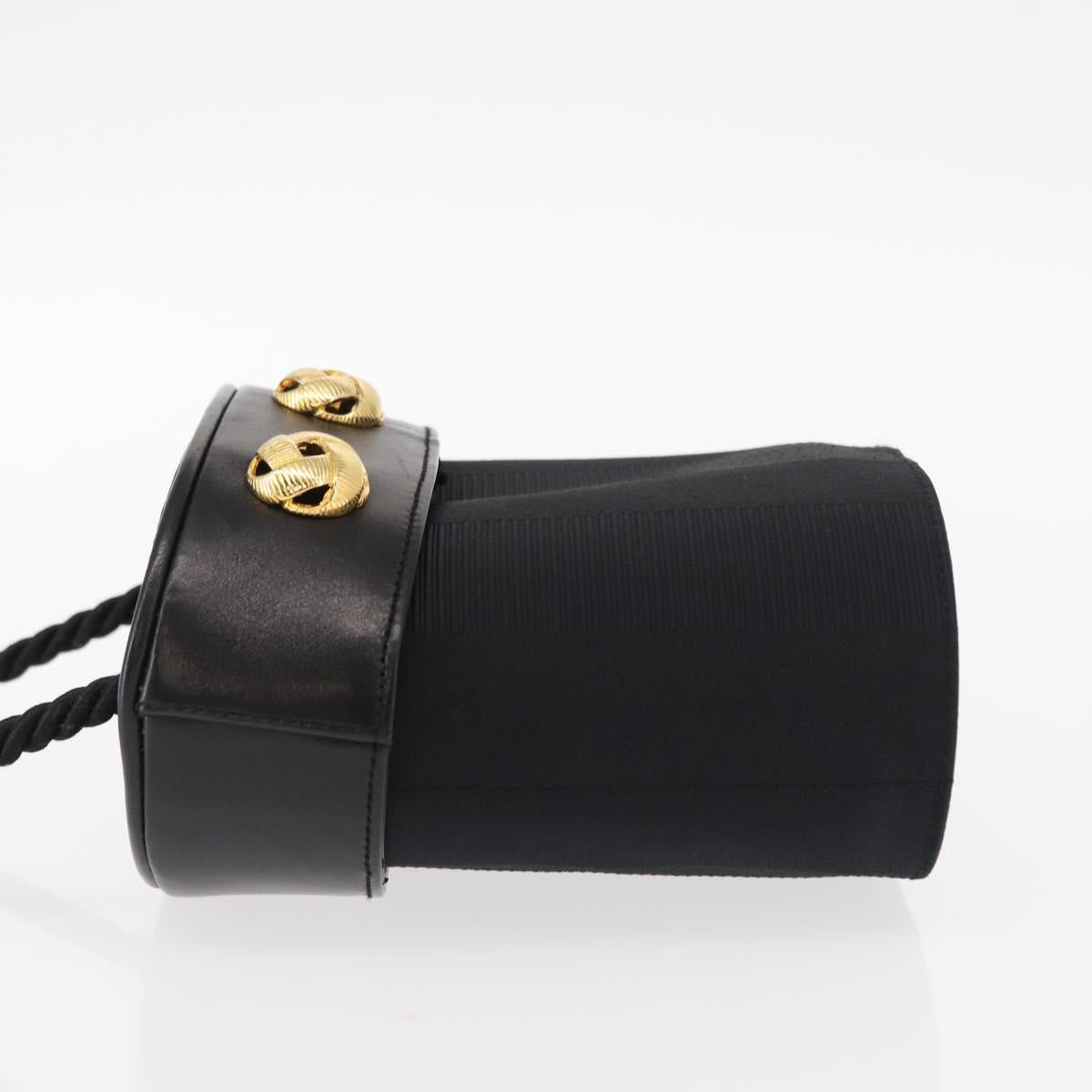 Salvatore Ferragamo Shoulder Bag Nylon Black Gold Auth 153979