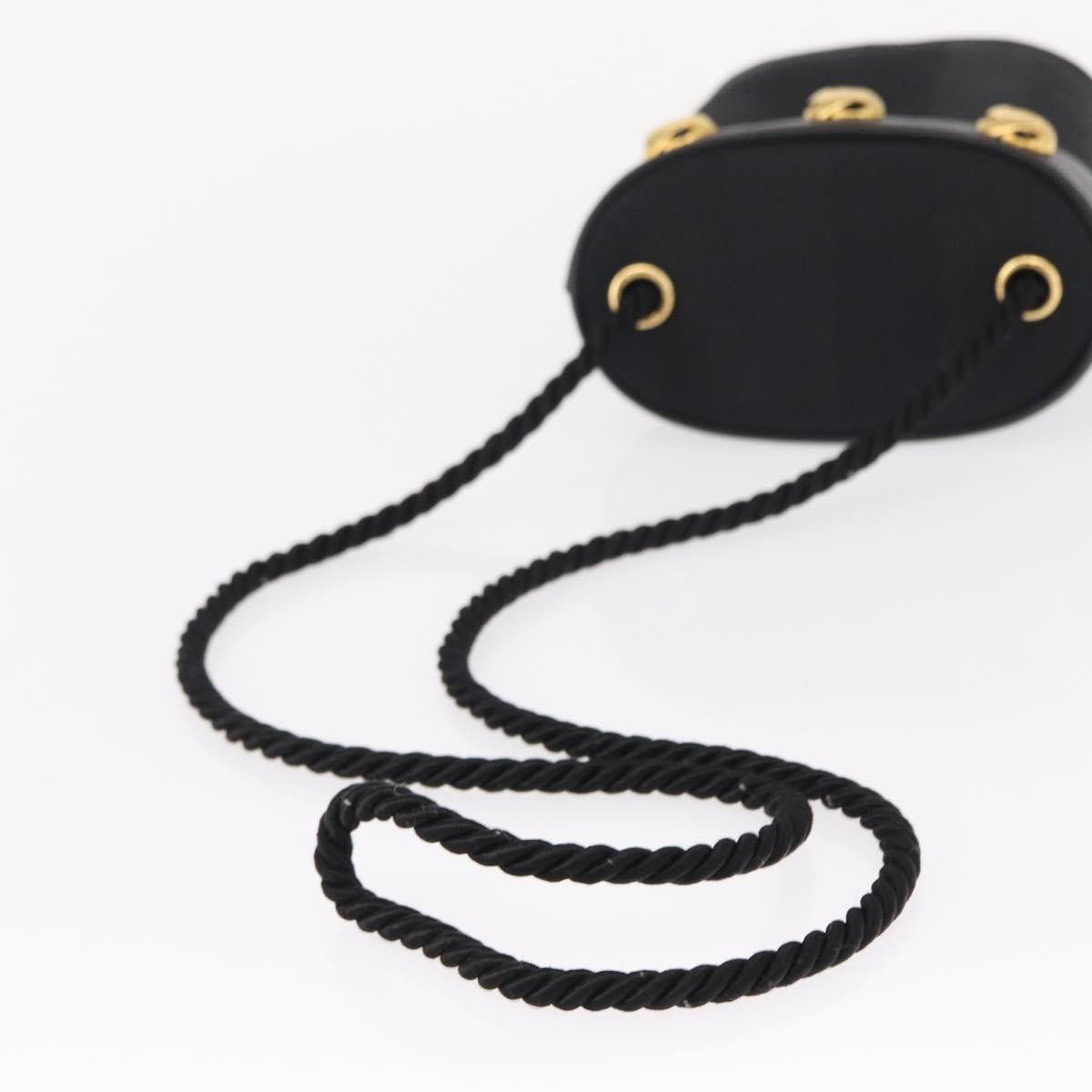 Salvatore Ferragamo Shoulder Bag Nylon Black Gold Auth 153979