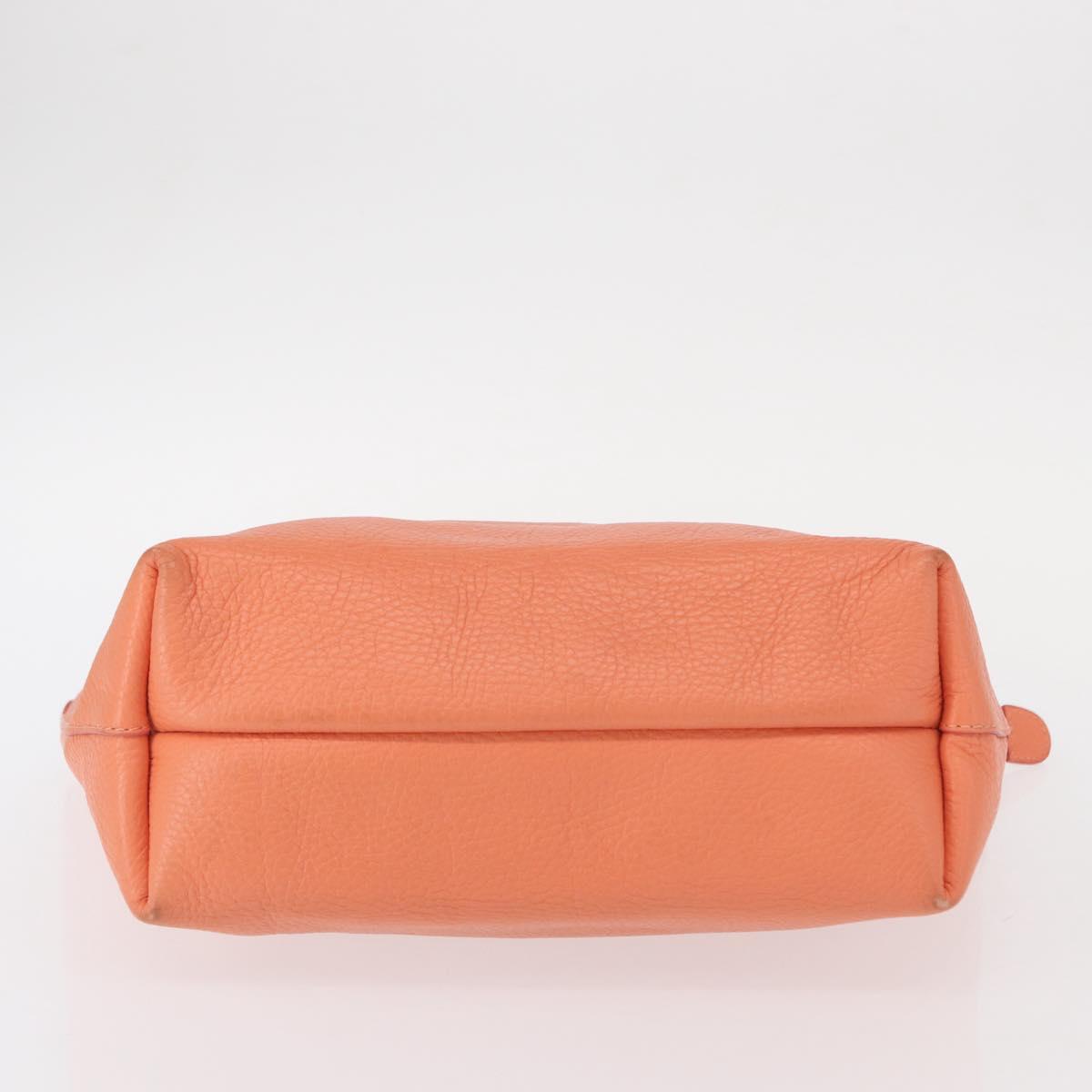 Salvatore Ferragamo Gancini Hand Bag Leather Pink Gold Auth 153980