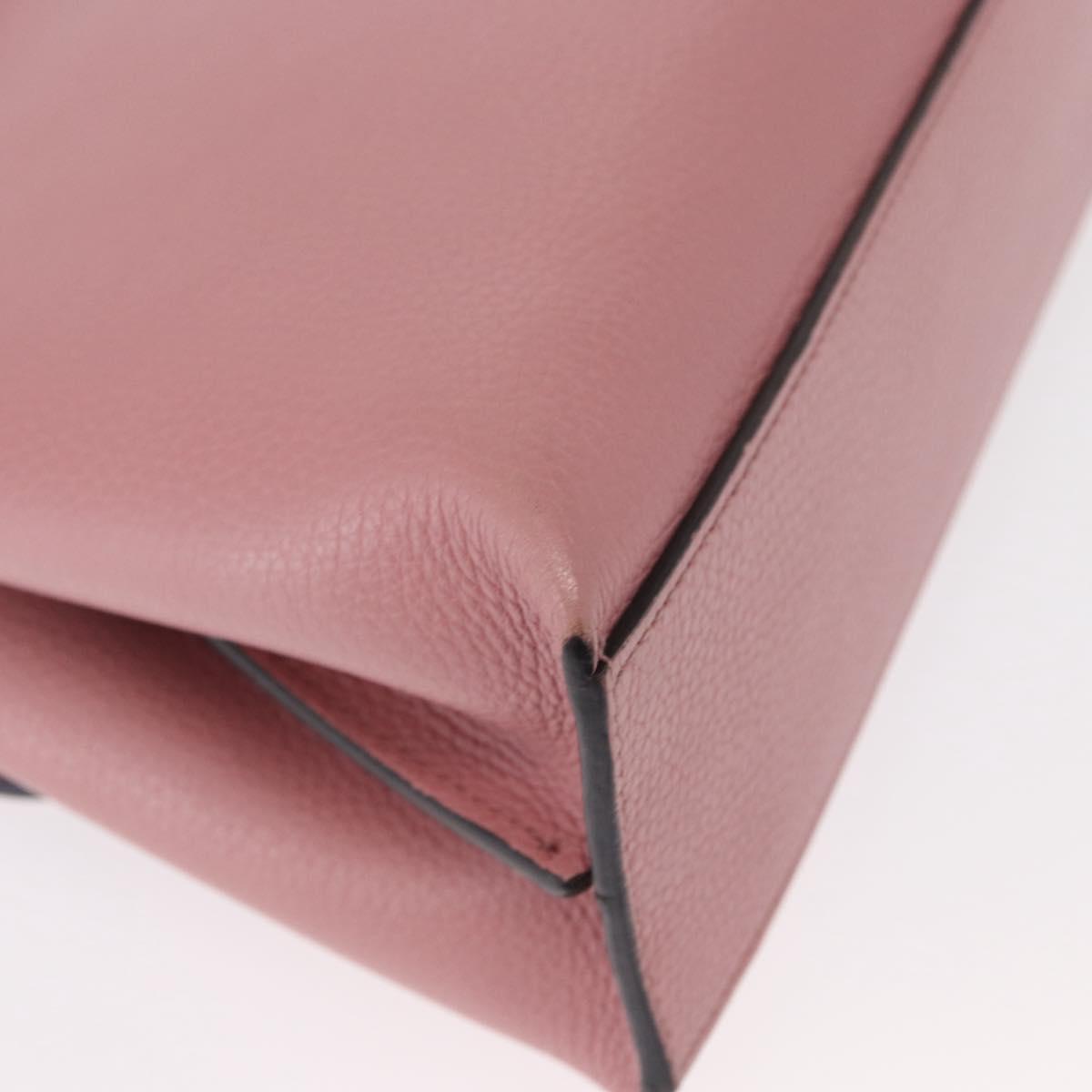 GUCCI Bamboo Daily Hand Bag Leather 2way Pink Silver 370831 Auth 153982