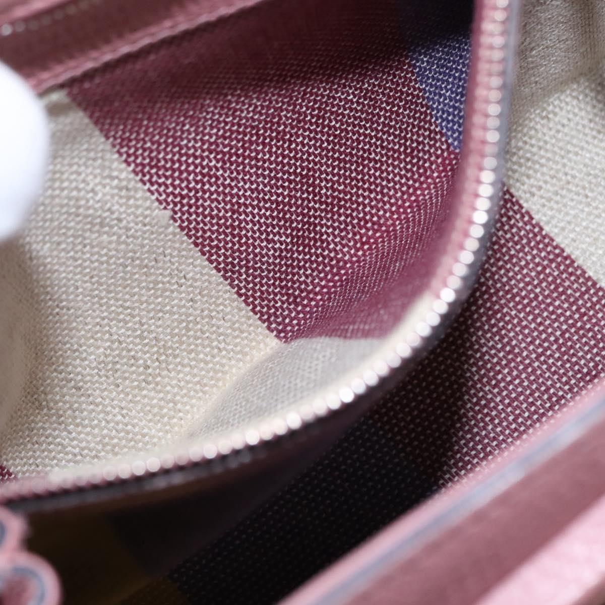 GUCCI Bamboo Daily Hand Bag Leather 2way Pink Silver 370831 Auth 153982