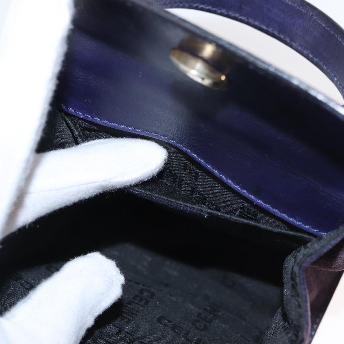 CELINE Hand Bag Suede 2way Purple Gold Auth 153983