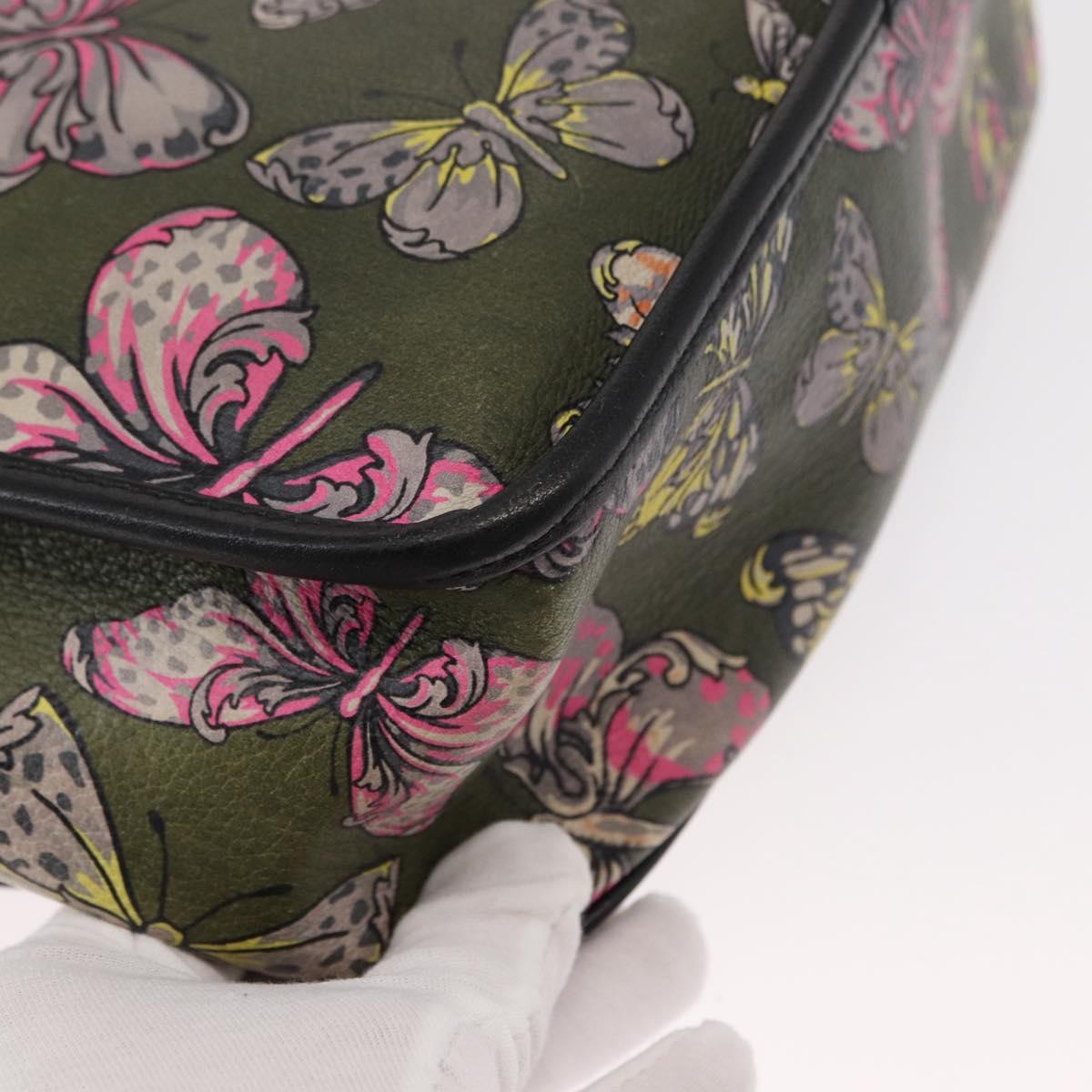 LOEWE Shoulder Bag Leather Green Auth 153985