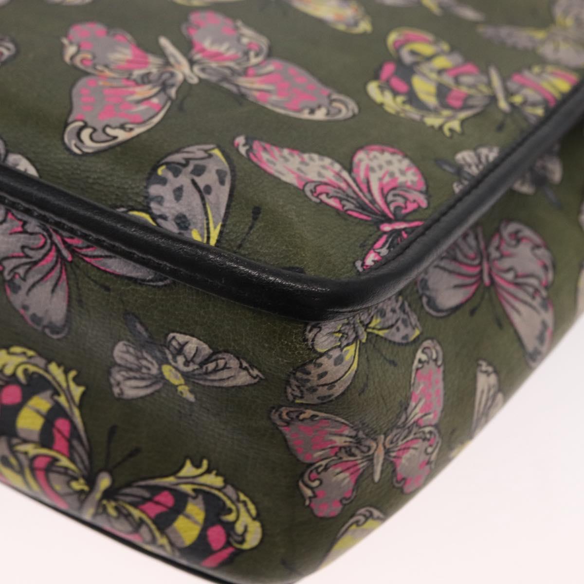 LOEWE Shoulder Bag Leather Green Auth 153985