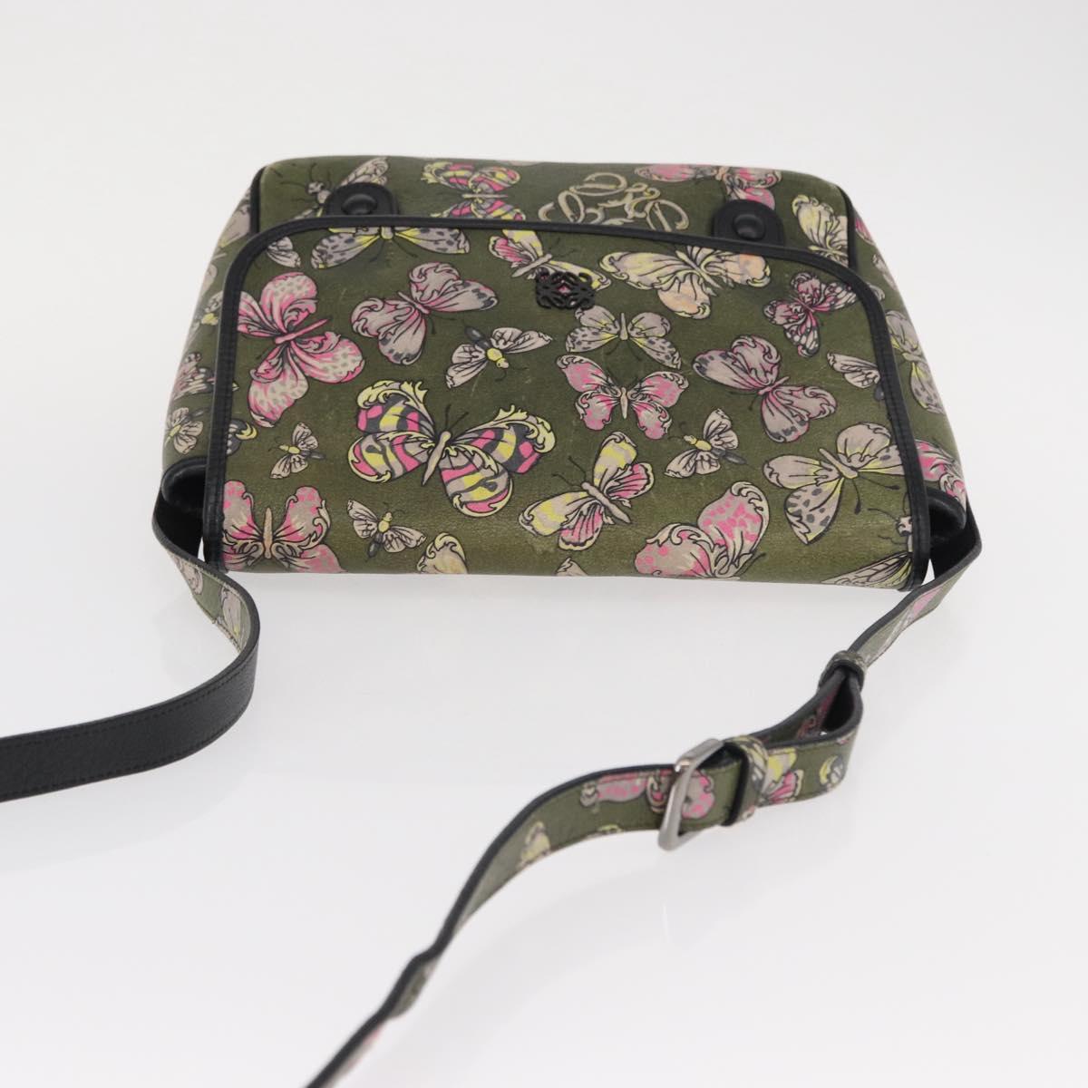 LOEWE Shoulder Bag Leather Green Auth 153985