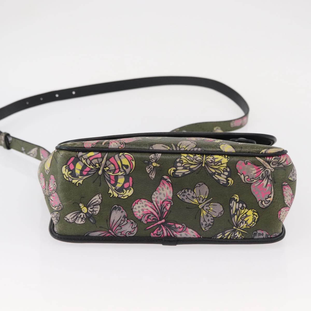 LOEWE Shoulder Bag Leather Green Auth 153985