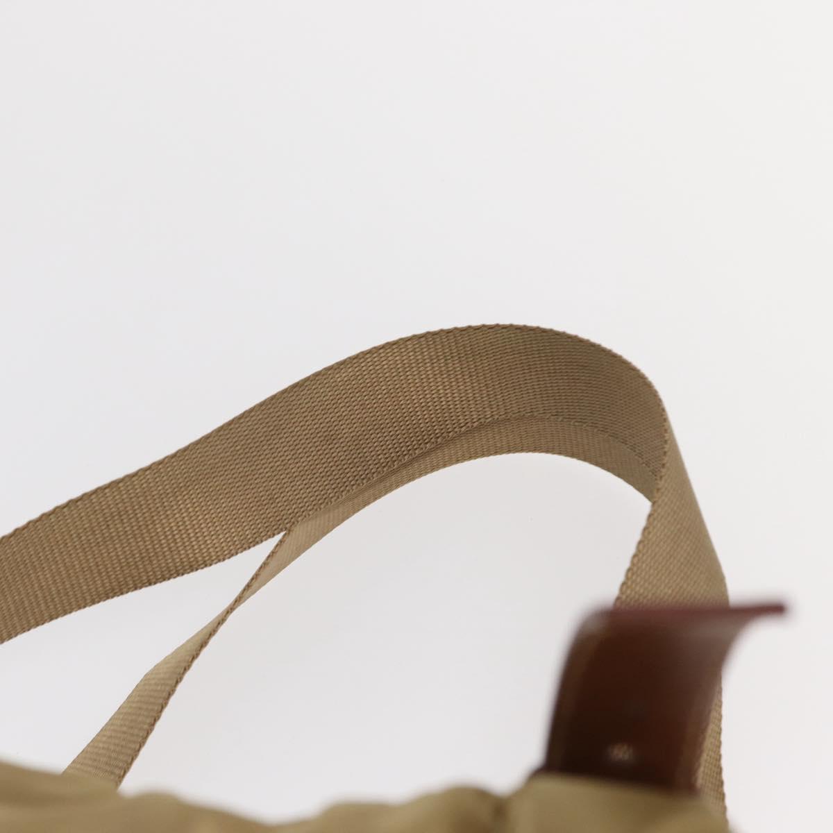 PRADA Backpack Nylon Beige Silver Auth 153987