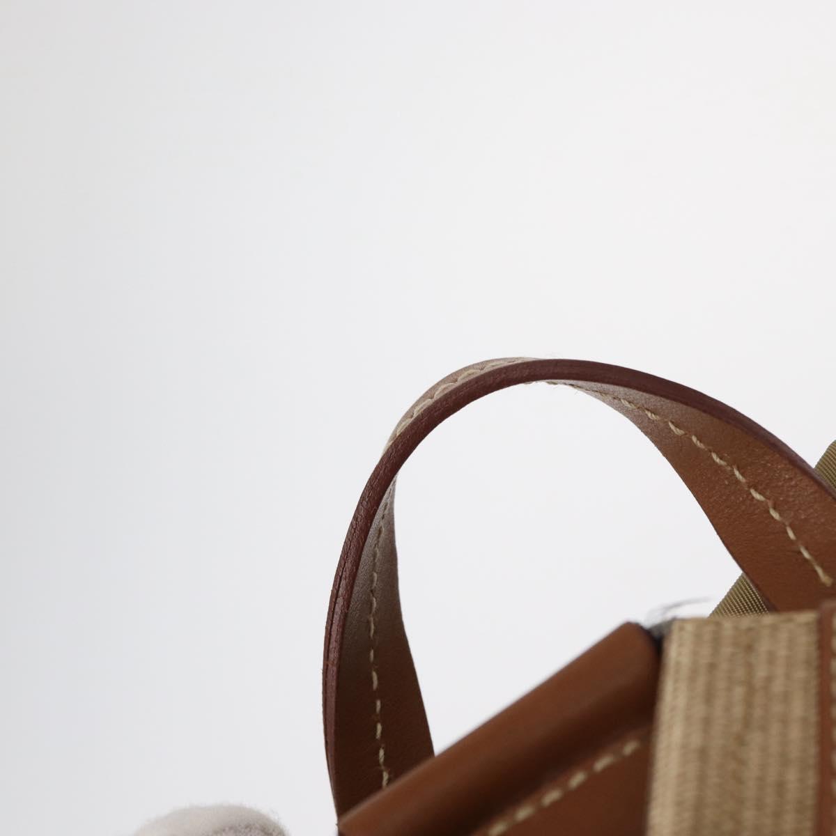 PRADA Backpack Nylon Beige Silver Auth 153987