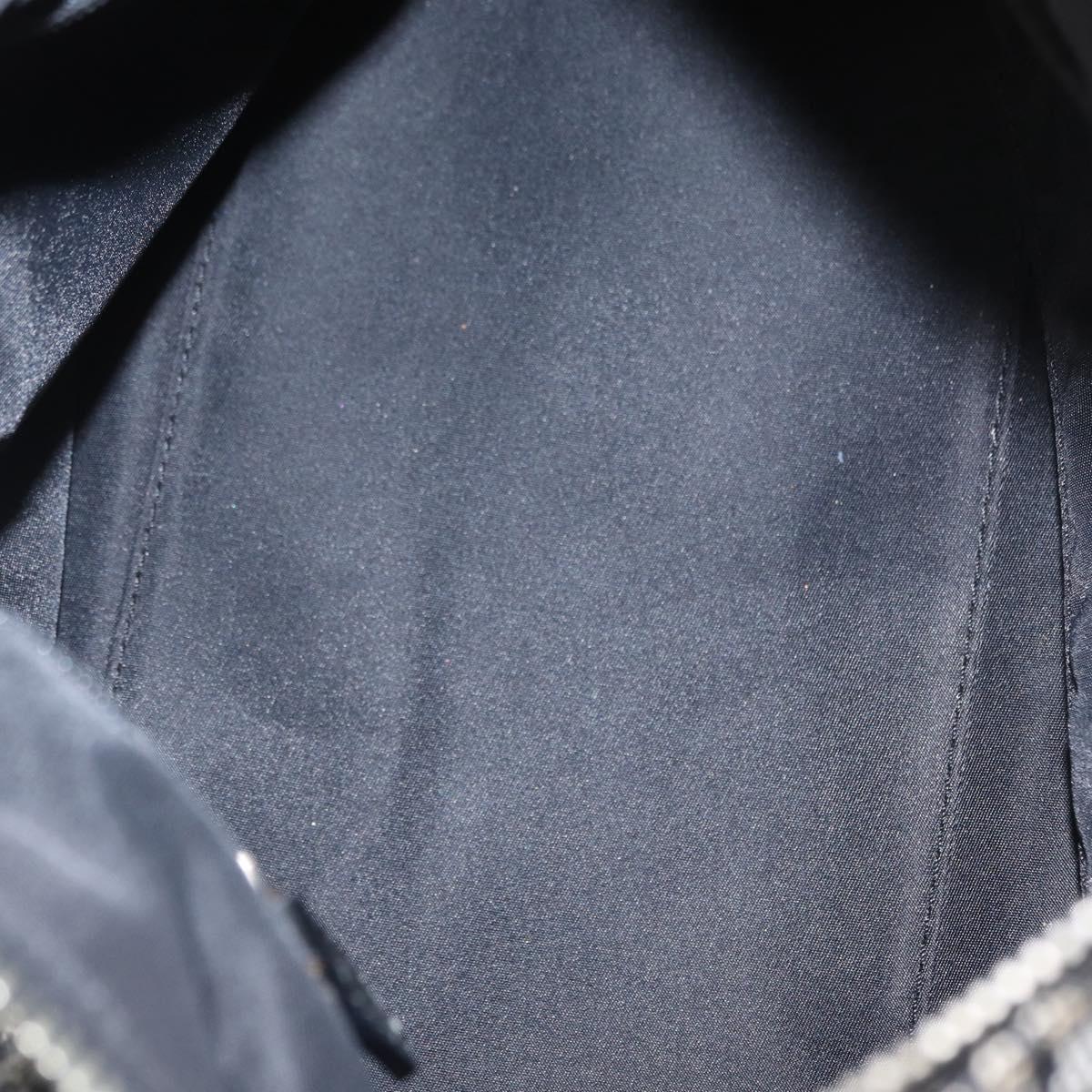 Christian Dior Trotter Canvas Hand Bag Black Silver Auth 153991