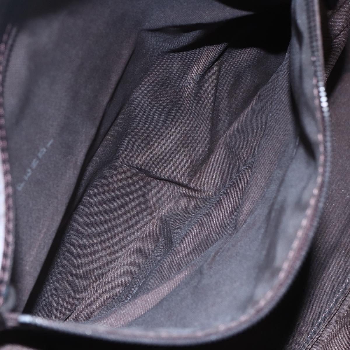 FENDI Zucchino Canvas Mamma Baguette Shoulder Bag Beige Brown Auth 153995