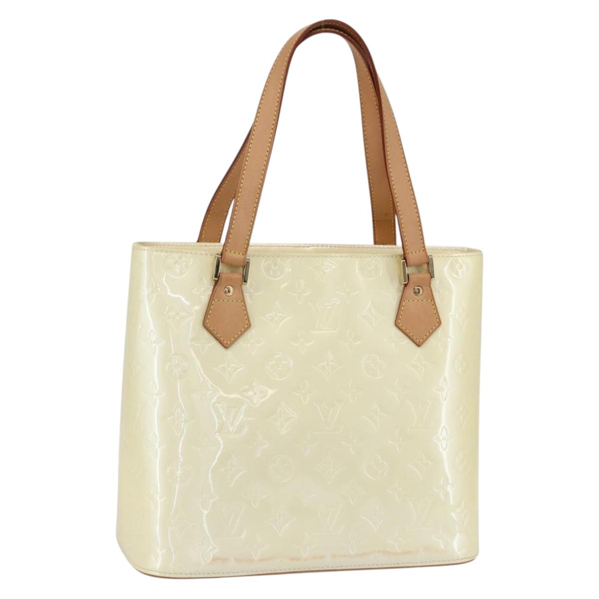 LOUIS VUITTON Monogram Vernis Houston Hand Bag Perle M91342 LV Auth 154000