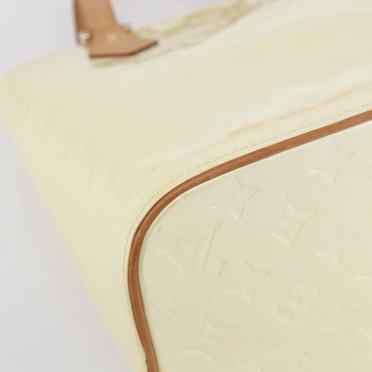 LOUIS VUITTON Monogram Vernis Houston Hand Bag Perle M91342 LV Auth 154000