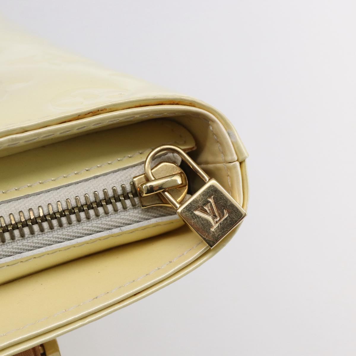 LOUIS VUITTON Monogram Vernis Houston Hand Bag Perle M91342 LV Auth 154000