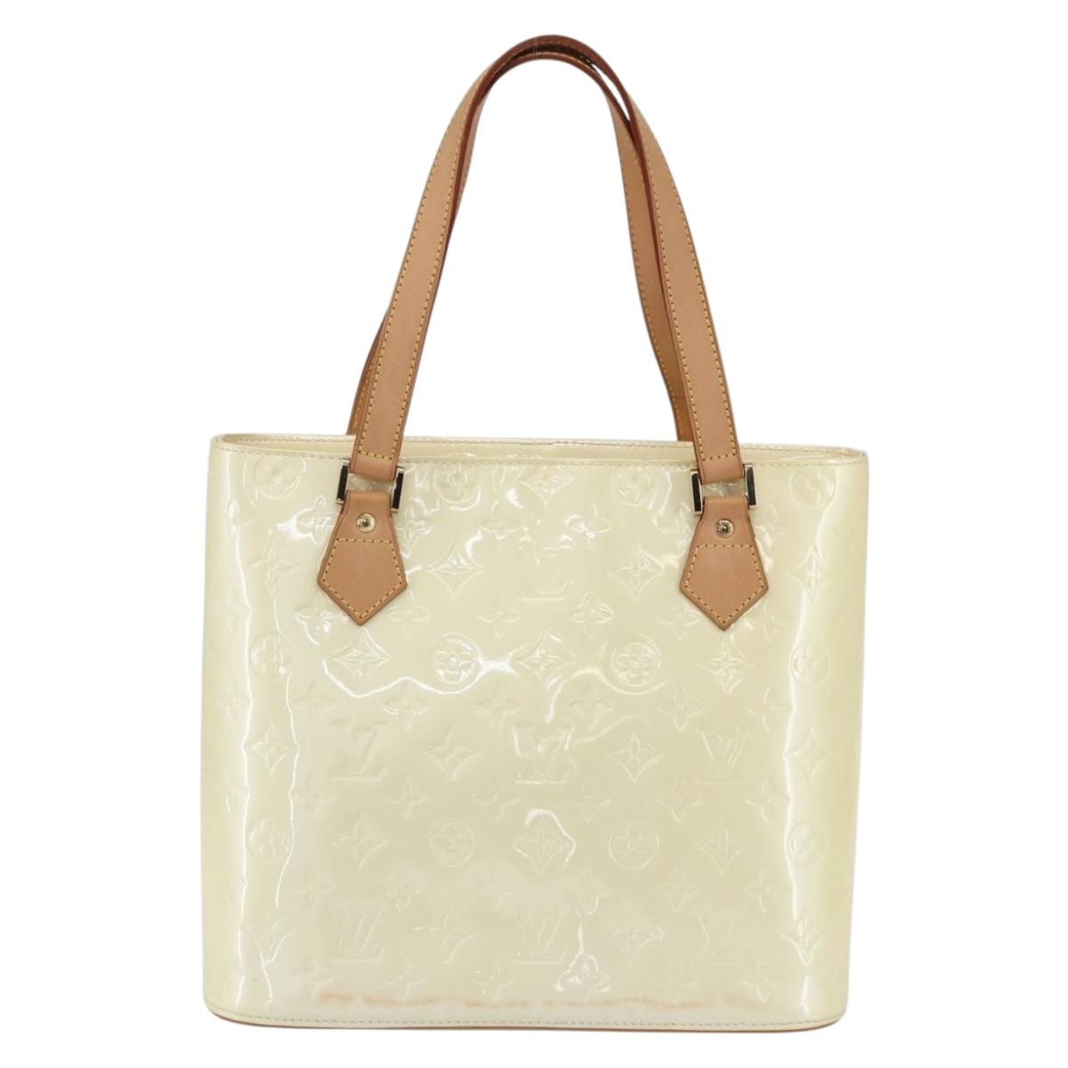 LOUIS VUITTON Monogram Vernis Houston Hand Bag Perle M91342 LV Auth 154000