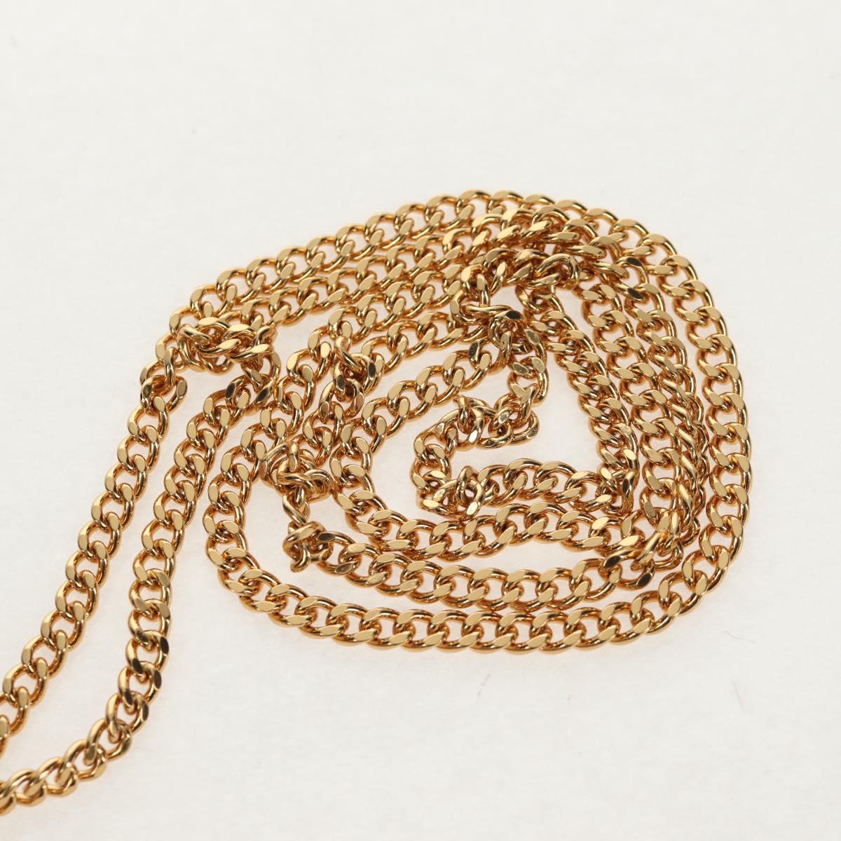 CELINE Triomphe Macadam Canvas Chain Shoulder Bag Canvas Beige Gold Auth 154016M