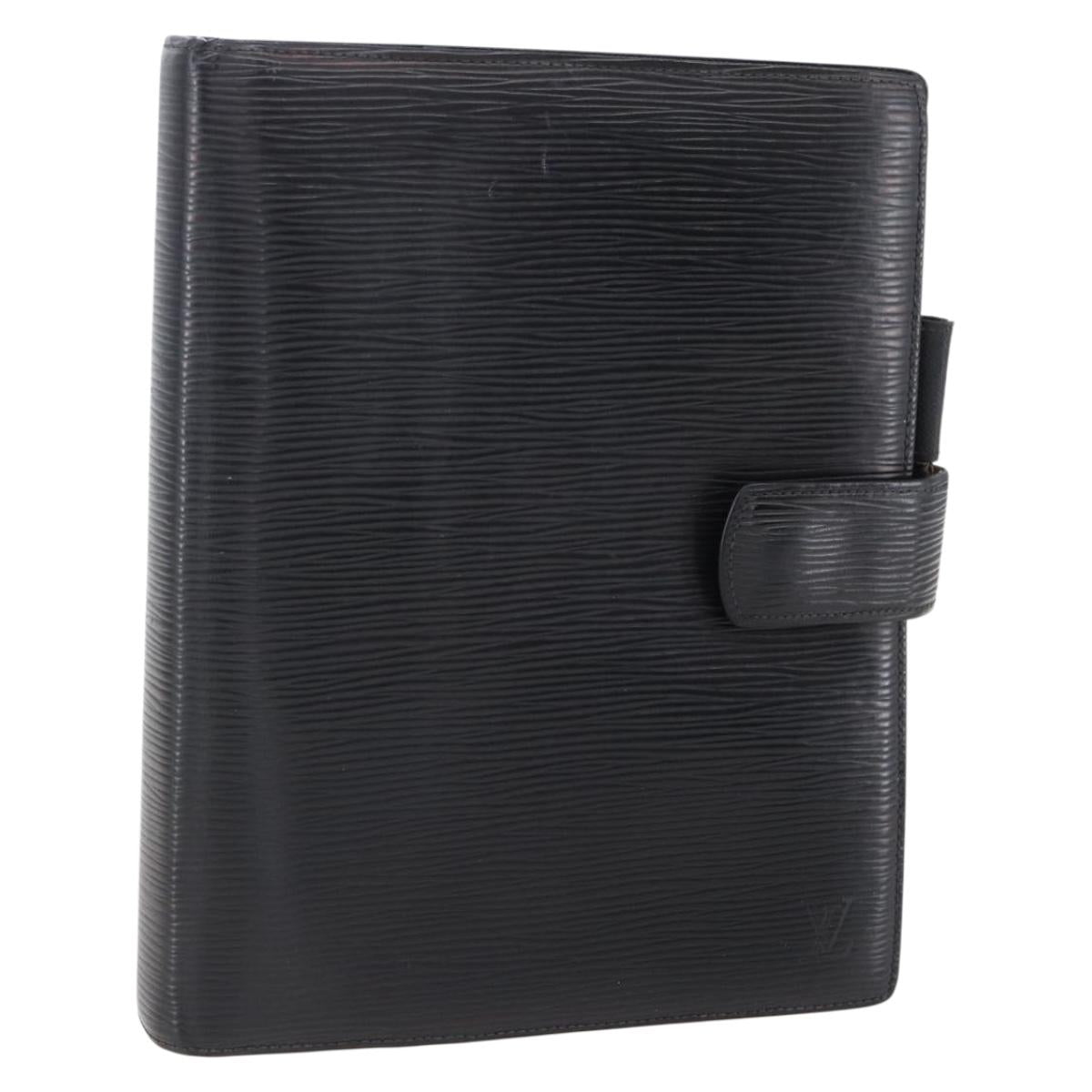 LOUIS VUITTON Epi Agenda GM Day Planner Cover Black R20212 LV Auth 154017