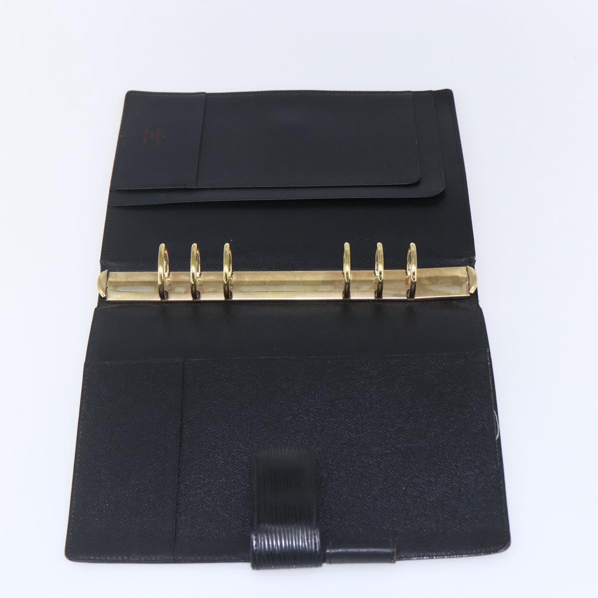 LOUIS VUITTON Epi Agenda GM Day Planner Cover Black R20212 LV Auth 154017