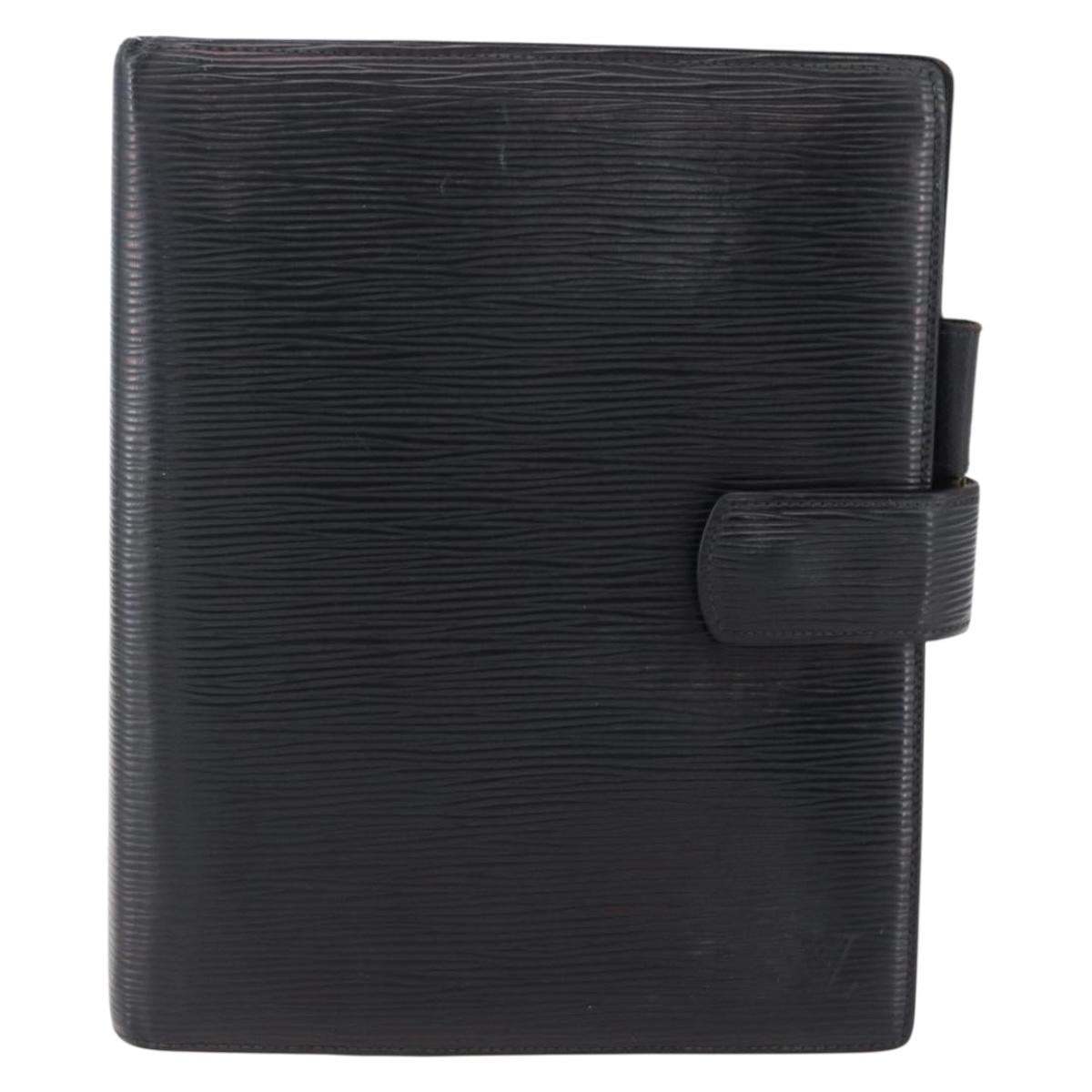 LOUIS VUITTON Epi Agenda GM Day Planner Cover Black R20212 LV Auth 154017