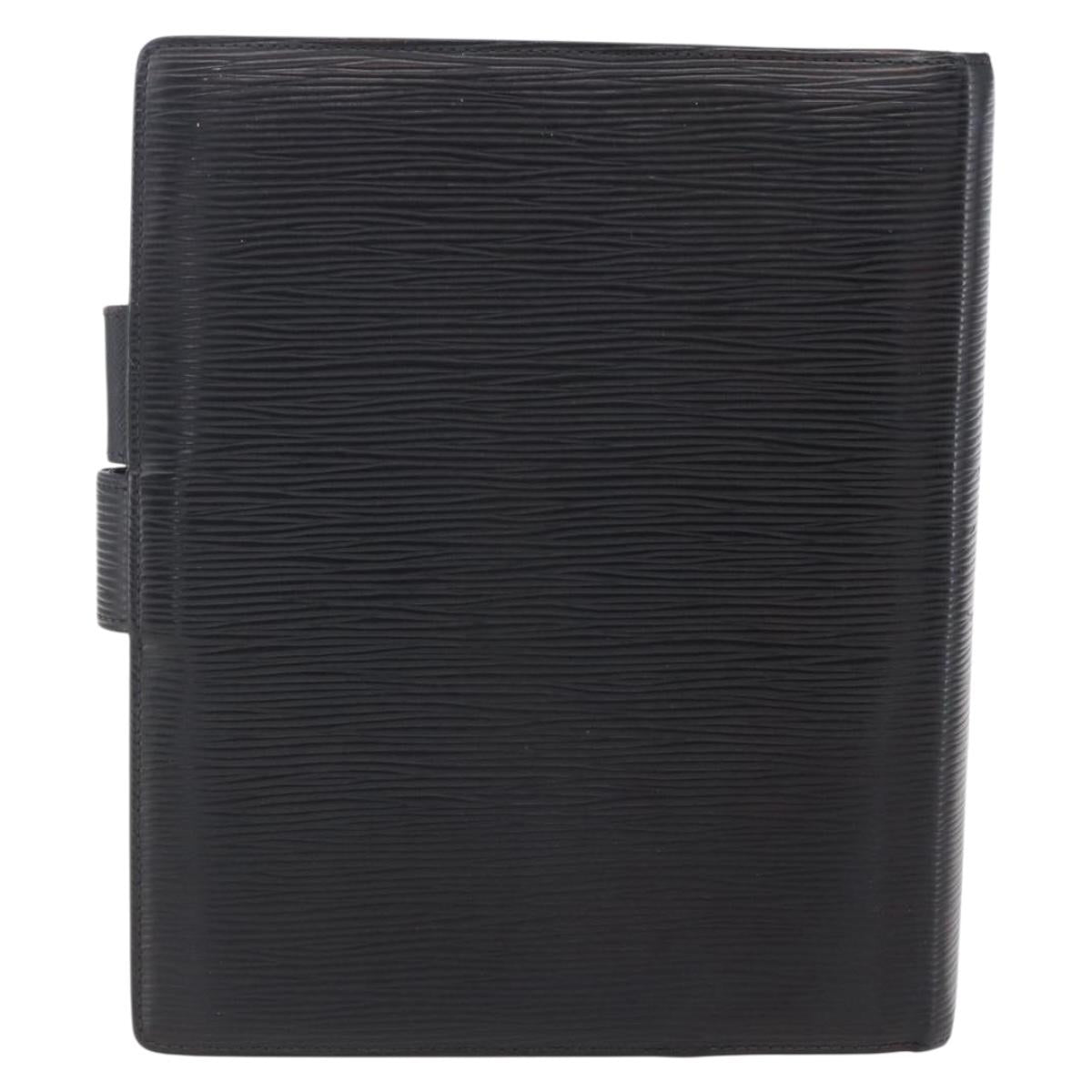 LOUIS VUITTON Epi Agenda GM Day Planner Cover Black R20212 LV Auth 154017