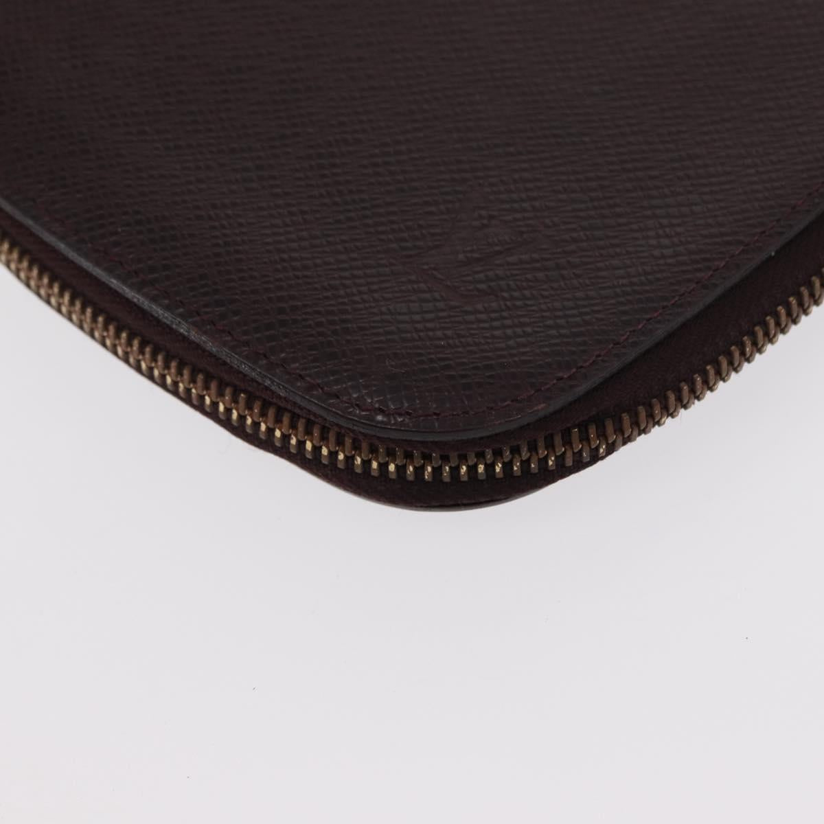 LOUIS VUITTON Taiga Organizer Atoll Travel Case Acajou M30656 LV Auth 154018