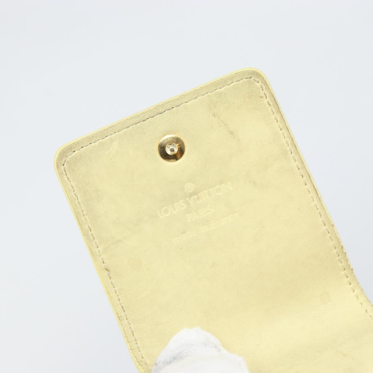 LOUIS VUITTON Monogram Vernis Walker Wallet Lime Yellow M91074 LV Auth 154019
