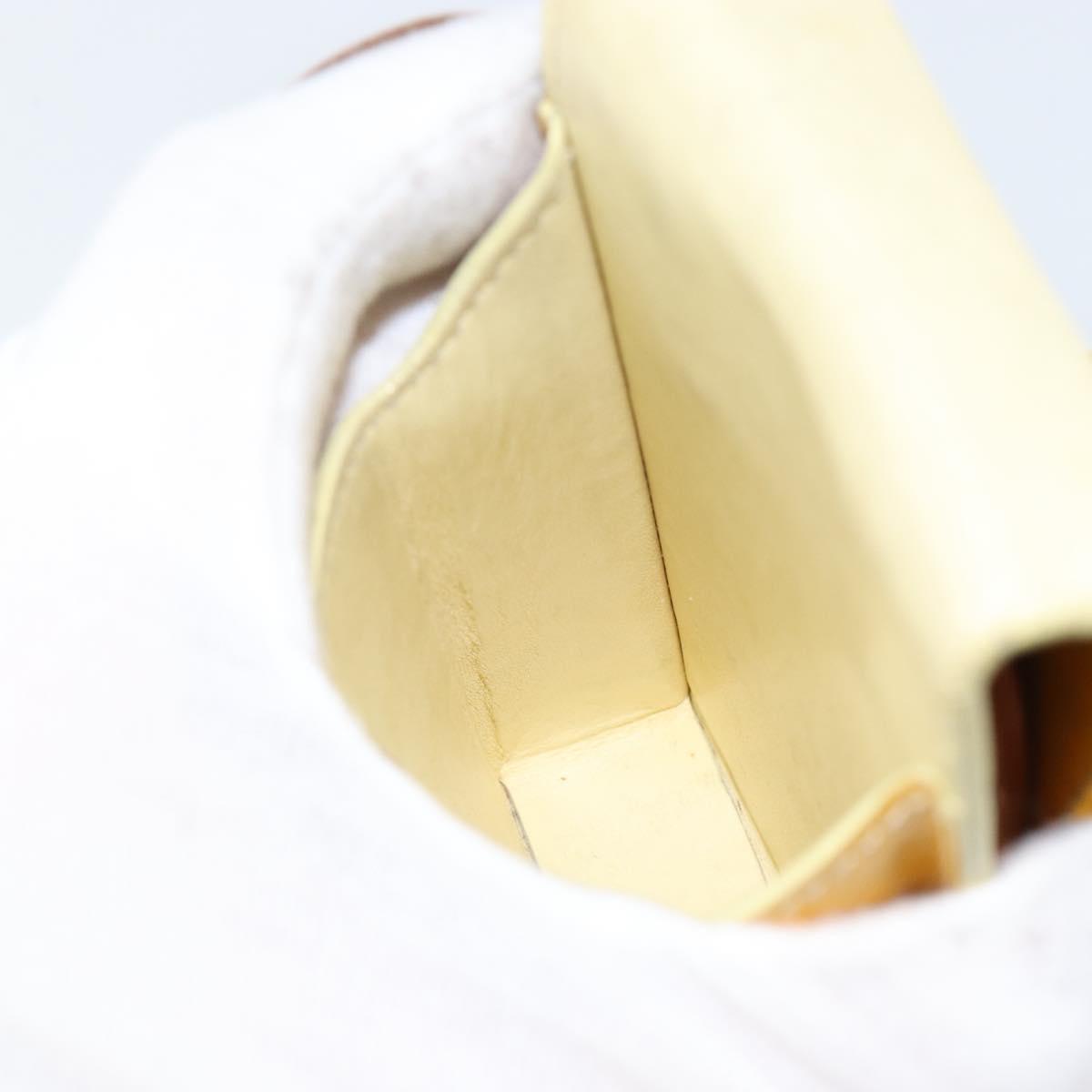 LOUIS VUITTON Monogram Vernis Walker Wallet Lime Yellow M91074 LV Auth 154019