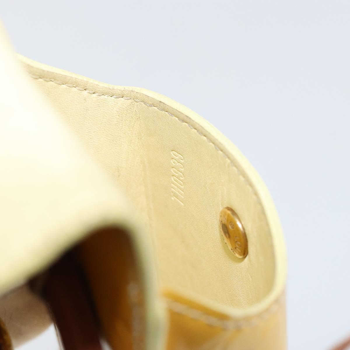 LOUIS VUITTON Monogram Vernis Walker Wallet Lime Yellow M91074 LV Auth 154019