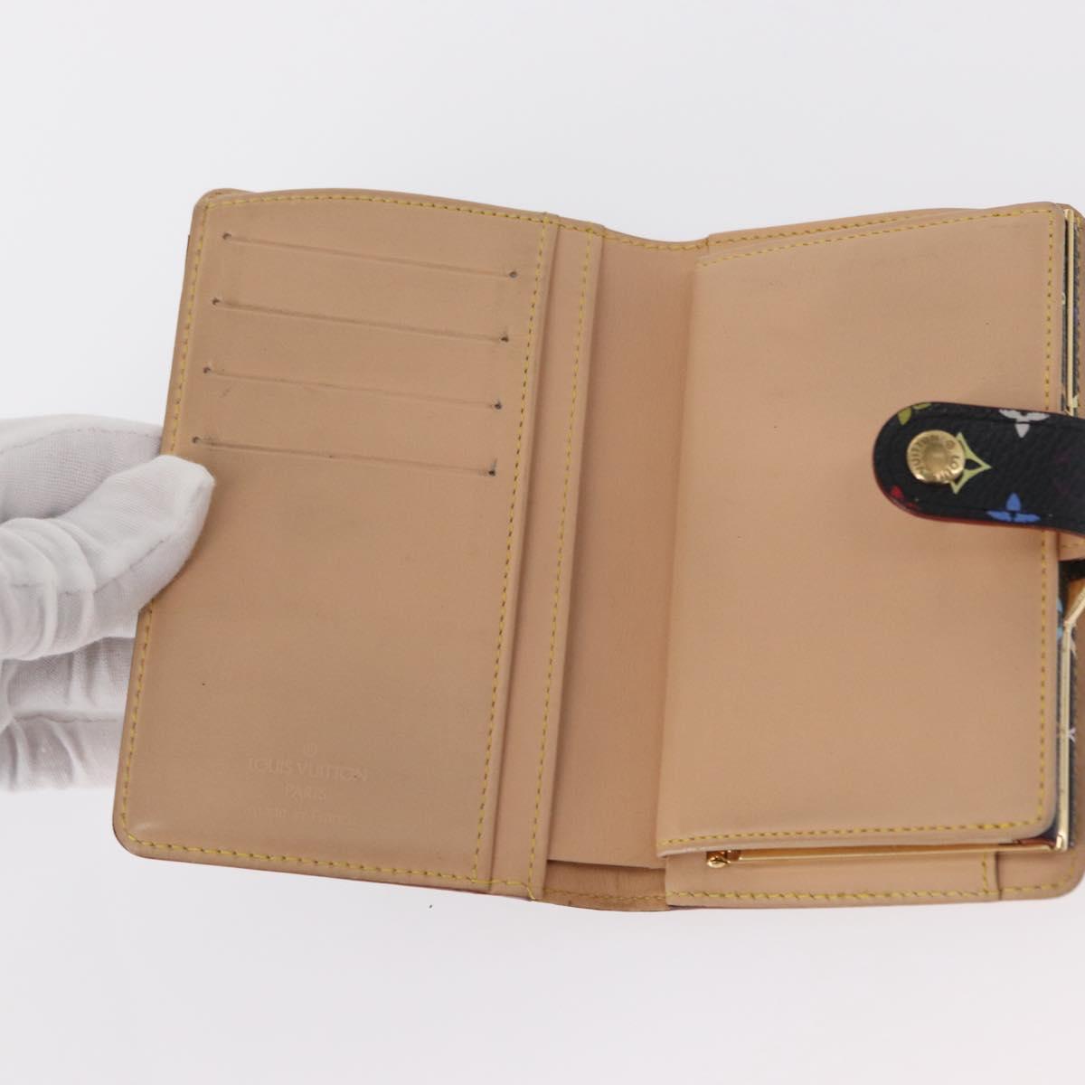 LOUIS VUITTON Multicolor Portefeuille Viennois Wallet Black M92988 Auth 154020