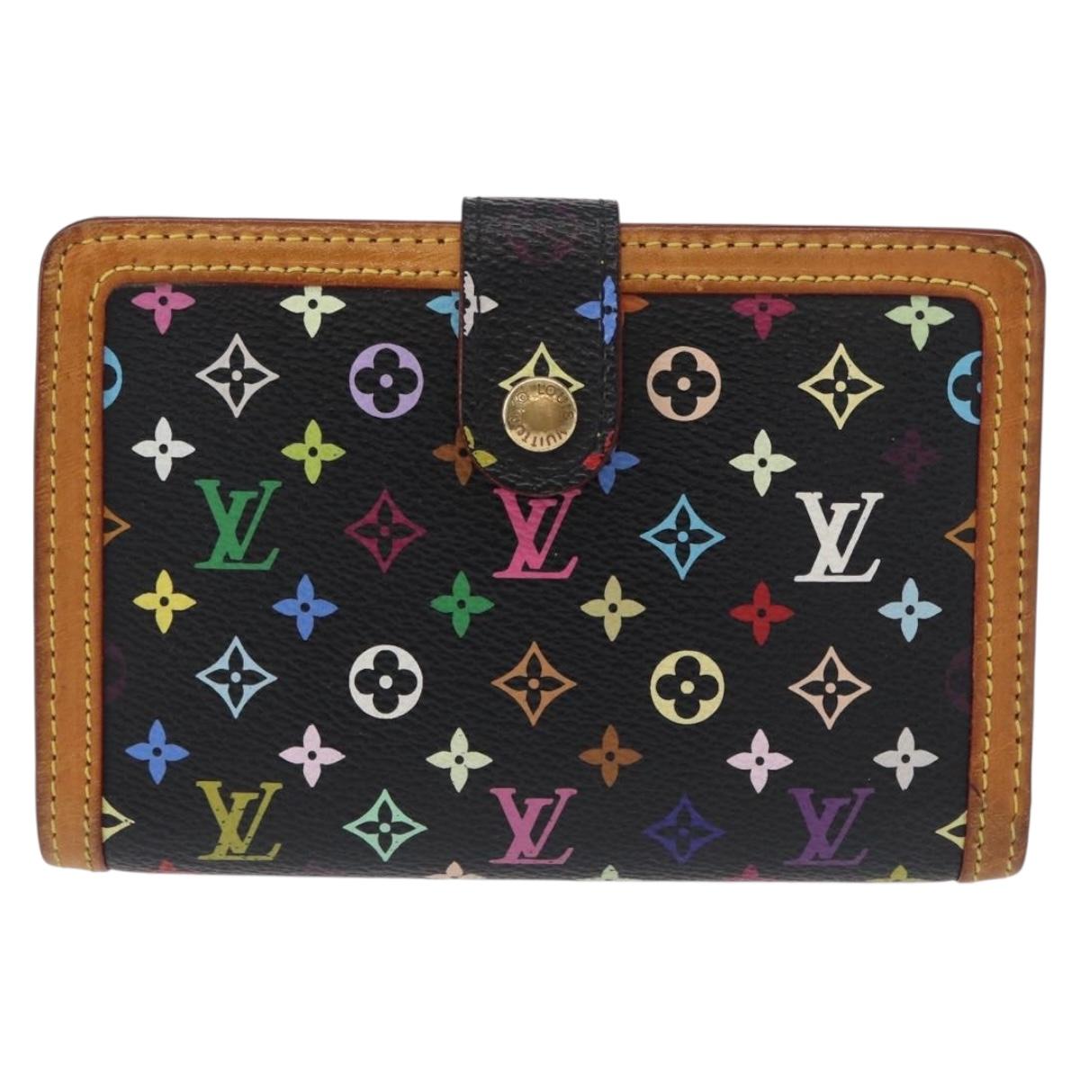 LOUIS VUITTON Multicolor Portefeuille Viennois Wallet Black M92988 Auth 154020
