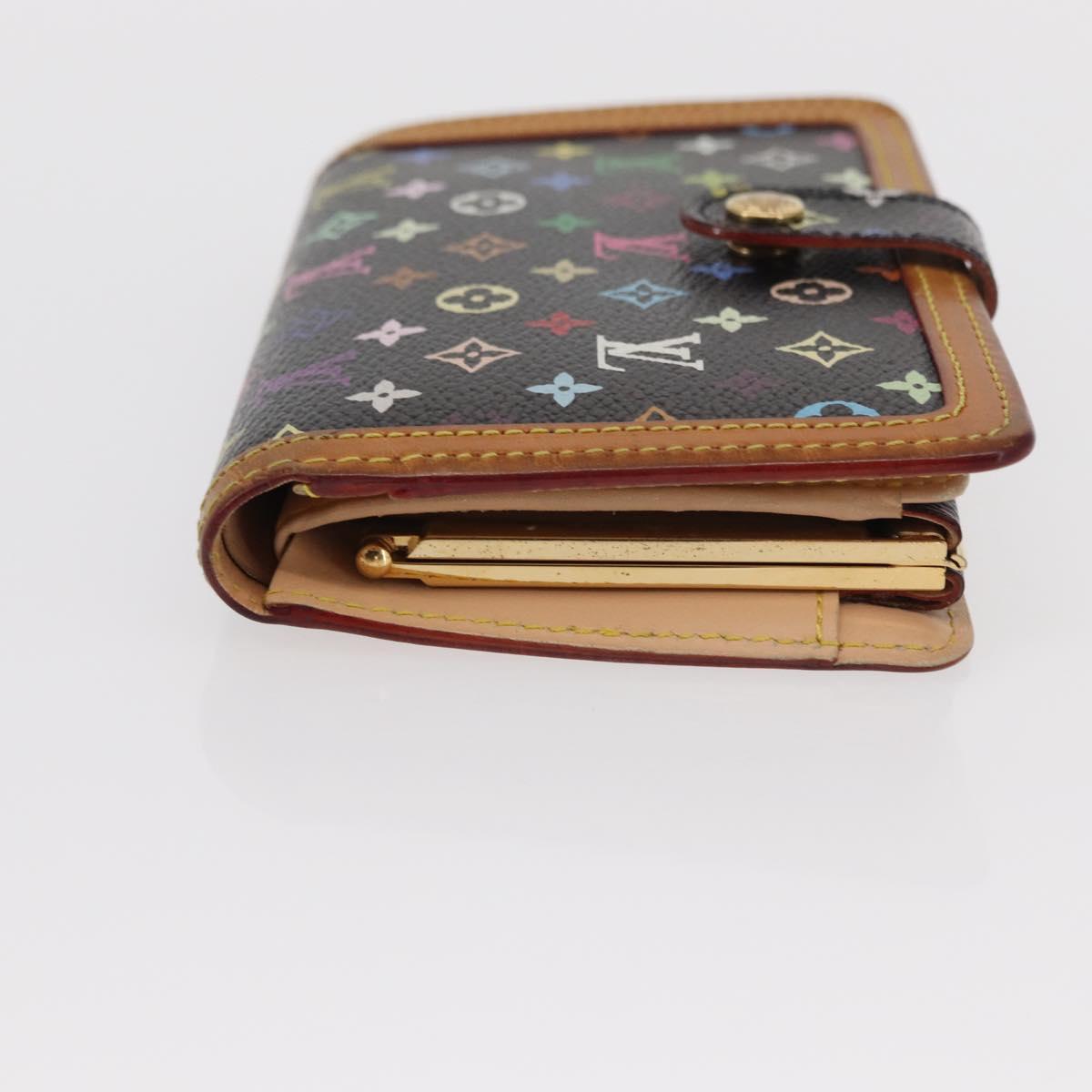 LOUIS VUITTON Multicolor Portefeuille Viennois Wallet Black M92988 Auth 154020