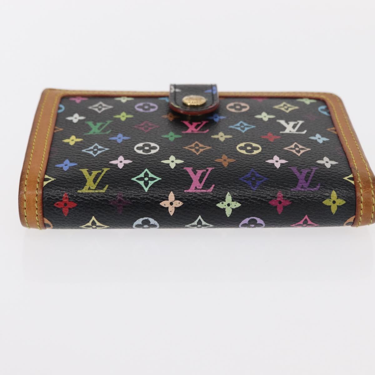LOUIS VUITTON Multicolor Portefeuille Viennois Wallet Black M92988 Auth 154020