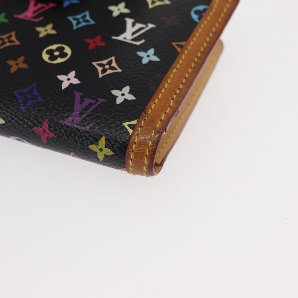 LOUIS VUITTON Multicolor Portefeuille Viennois Wallet Black M92988 Auth 154020