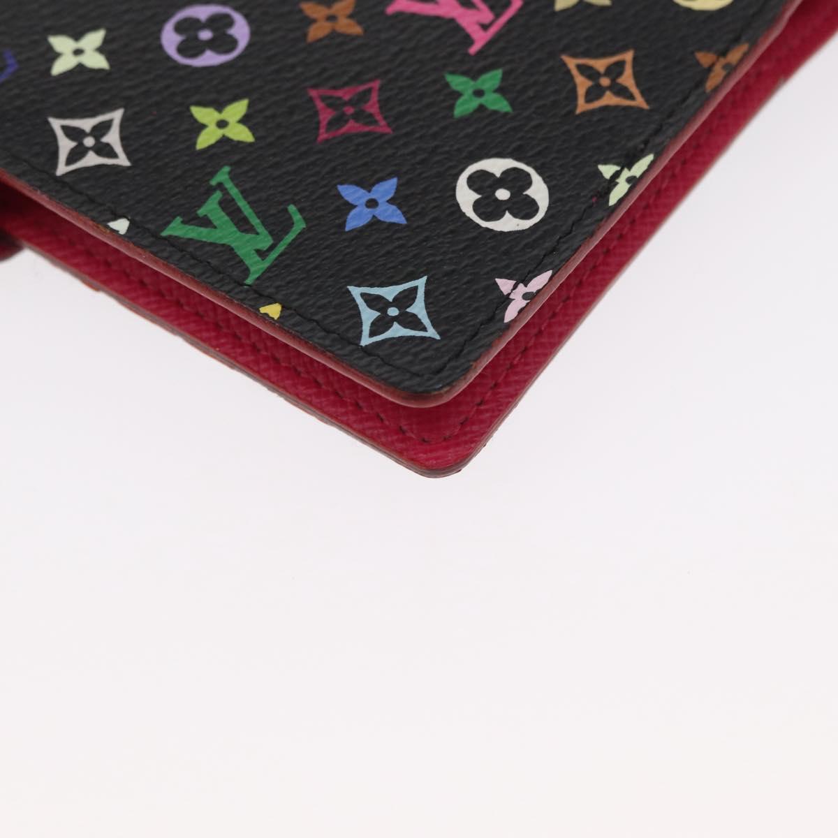 LOUIS VUITTON Multicolor Agenda PM Day Planner Cover Black R21076 LV Auth 154022