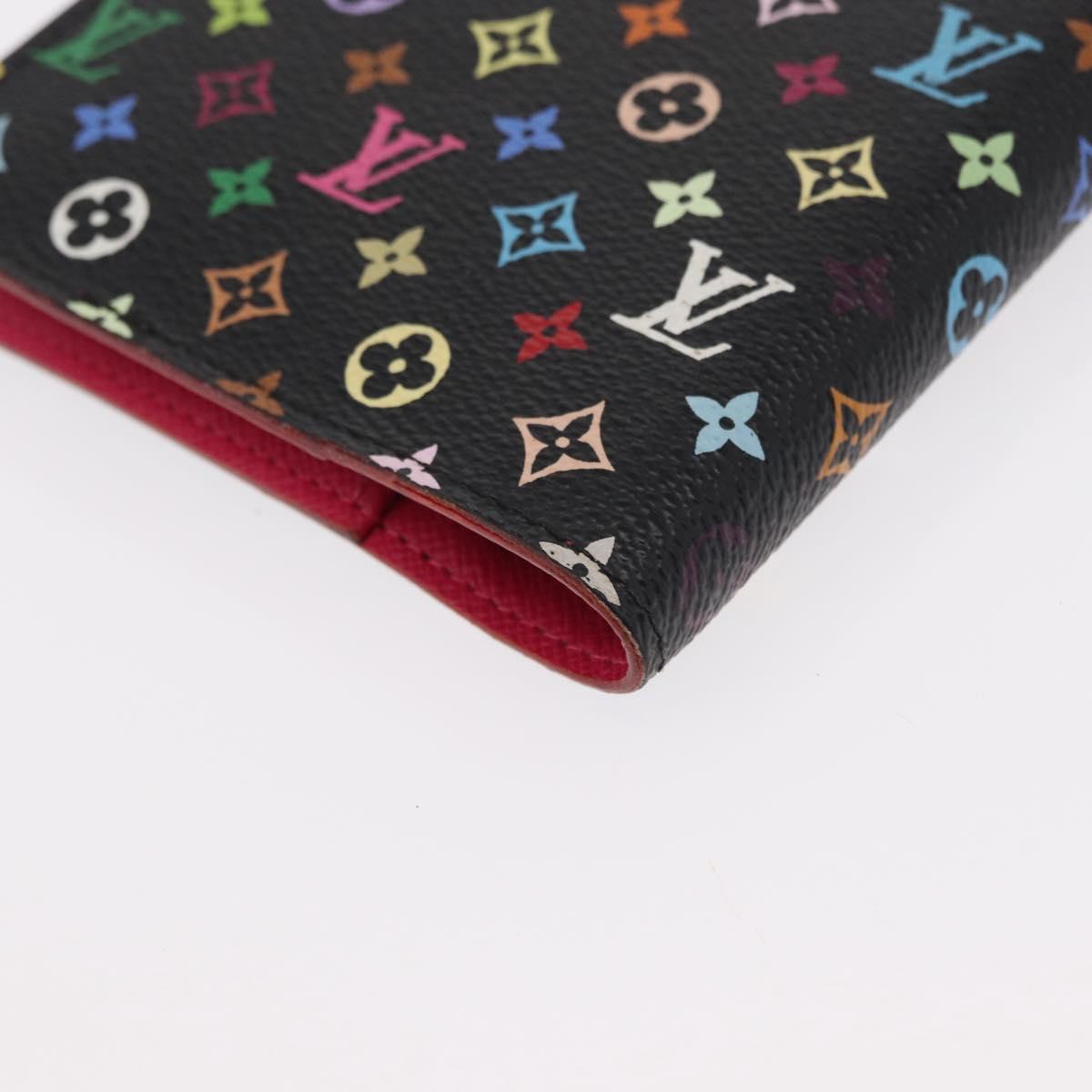 LOUIS VUITTON Multicolor Agenda PM Day Planner Cover Black R21076 LV Auth 154022